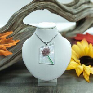 Fabulous festival pendant necklace Artisan handcrafted abstract flower jewelry